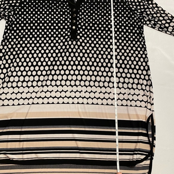 Cato Womens Dress 18/20W Plus Knee Length Black White Polka Dot Button Cocktail - Picture 7 of 10
